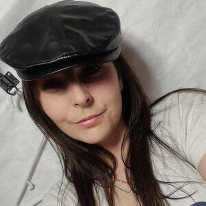 Flat Cap Black Steve Harvey Celebrity Edition Leatherette One Size